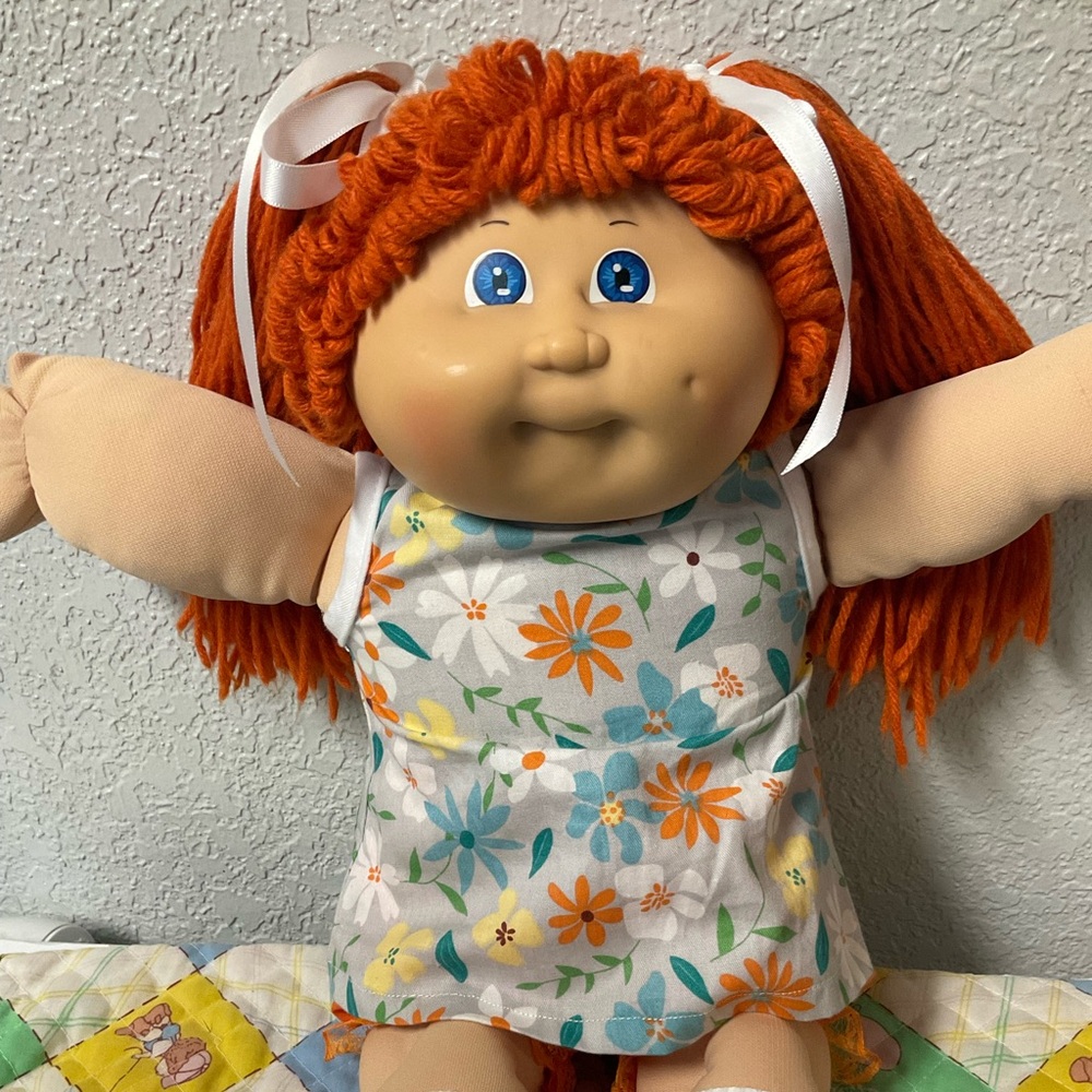 Vintage Cabbage Patch Kid Girl Second Edition Red hair Blue Eyes HM#3 1983